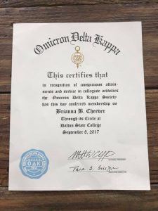 ODK National Honor Society Award