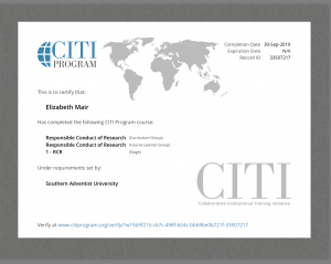 CITI training course