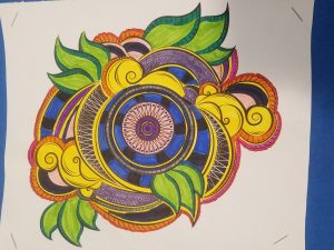 Hand drawn abstract flower