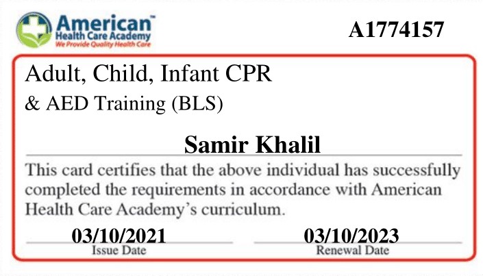 CPR Certificate